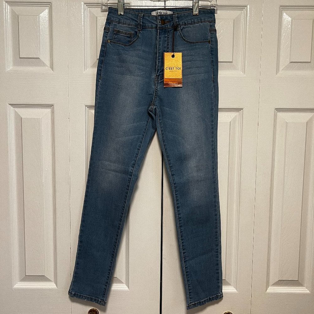 New with Tags C'Est Toi Basic High Waist Skinny Blue Jeans